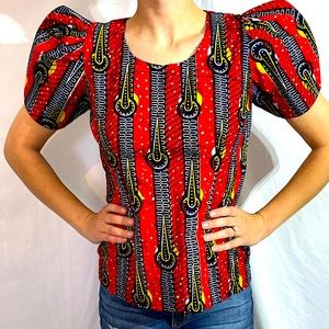 Boho, Tribal print Women’s small top HOMEMADE